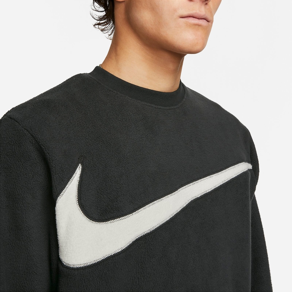 Nike 長袖Club Fleece 大勾衛衣大學T 黑白男女款搖粒絨上衣保暖DQ4895