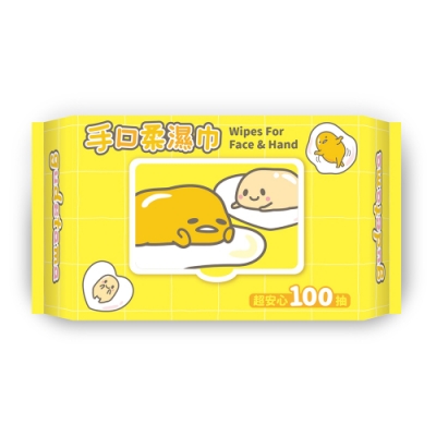 Sanrio 三麗鷗 蛋黃哥 手口加蓋濕紙巾 100抽X18包/組