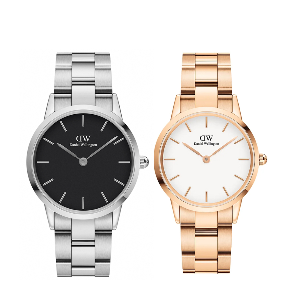 Daniel Wellington DW 禮盒Iconic Link 36mm&32mm男女精鋼情侶對錶