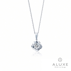 ALUXE 亞立詩 0.30克拉 FVS2 18K金 鑽石項鍊 法式玫瑰 NS0790