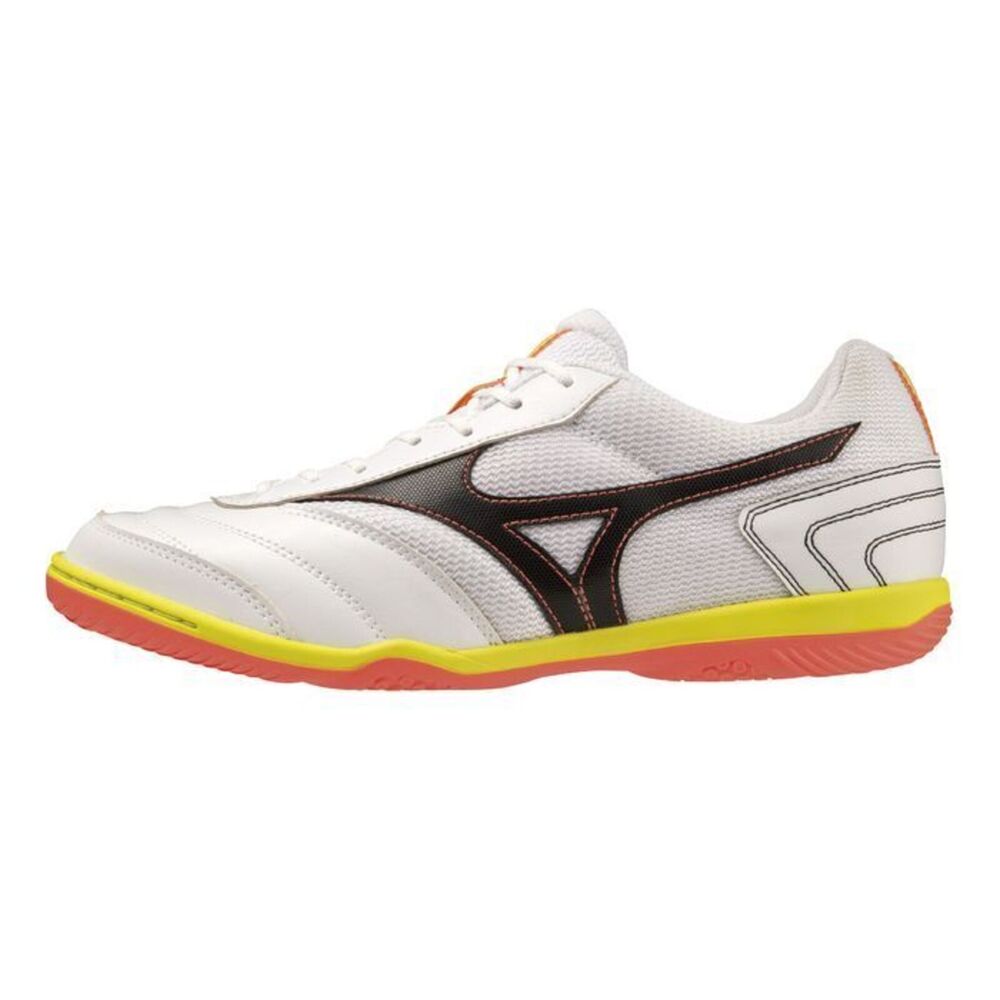 Mizuno MRL Sala Club IN [Q1GA230381] 男 足球鞋 運動 訓練 室內 耐磨 皮革 白橘