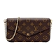 Louis Vuitton Pochette Felicie 字花帆布鍊帶斜揹/手拿包(M61276-咖) product thumbnail 1