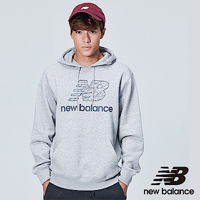 New Balance LOGO連帽刷毛長袖上衣 AMT83534AG 中性 淺灰