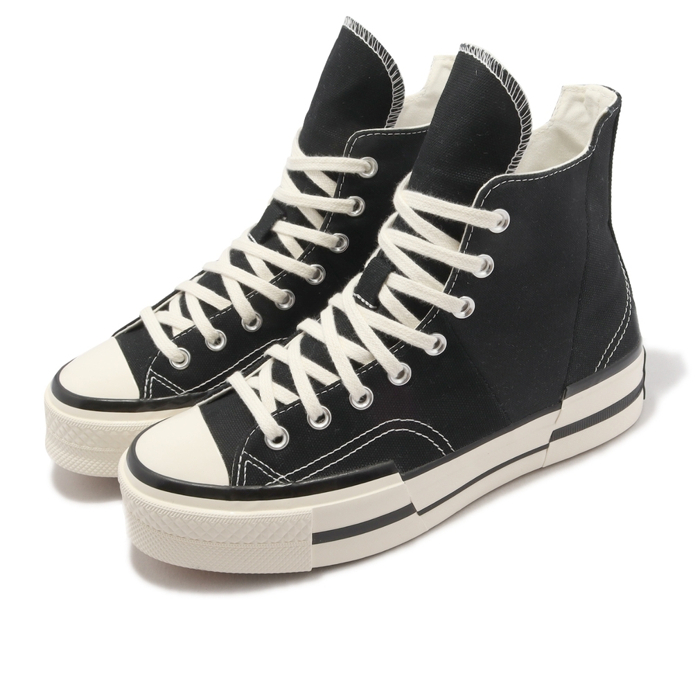 Converse 帆布鞋 Chuck 70 Plus 男女鞋 黑 白 厚底 增高 拼接 解構 1970 奶油底 高筒 A00916C