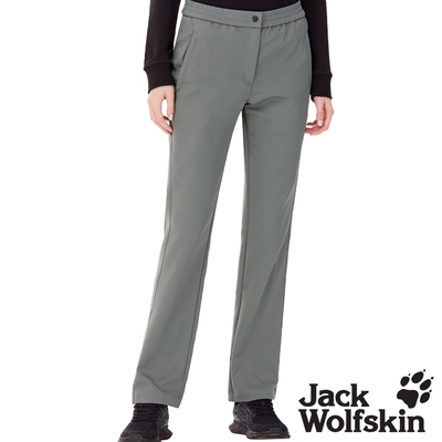 Jack wolfskin飛狼 女 修身直筒休閒長褲 細緻內磨毛保暖 登山褲『岩灰』