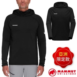 【MAMMUT 長毛象】AF 男 Selun FL Sun Hoody 機能套頭連帽上衣.連帽T恤_1016-01400-0001 黑