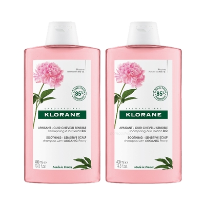 Klorane蔻蘿蘭 芍藥舒敏洗髮精 400ML-兩入組