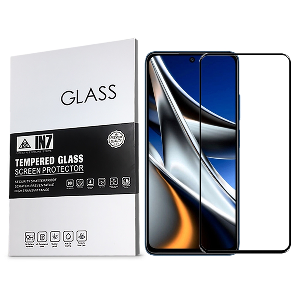 IN7 POCO X4 Pro 5G (6.67吋) 高清 高透光2.5D滿版9H鋼化玻璃保護貼-黑色