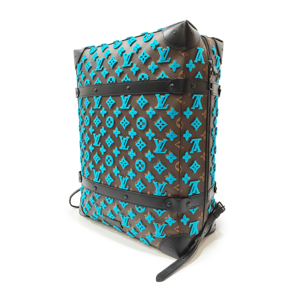 Louis Vuitton Soft Trunk Backpack Monogram Tuffetage PM Turquoise