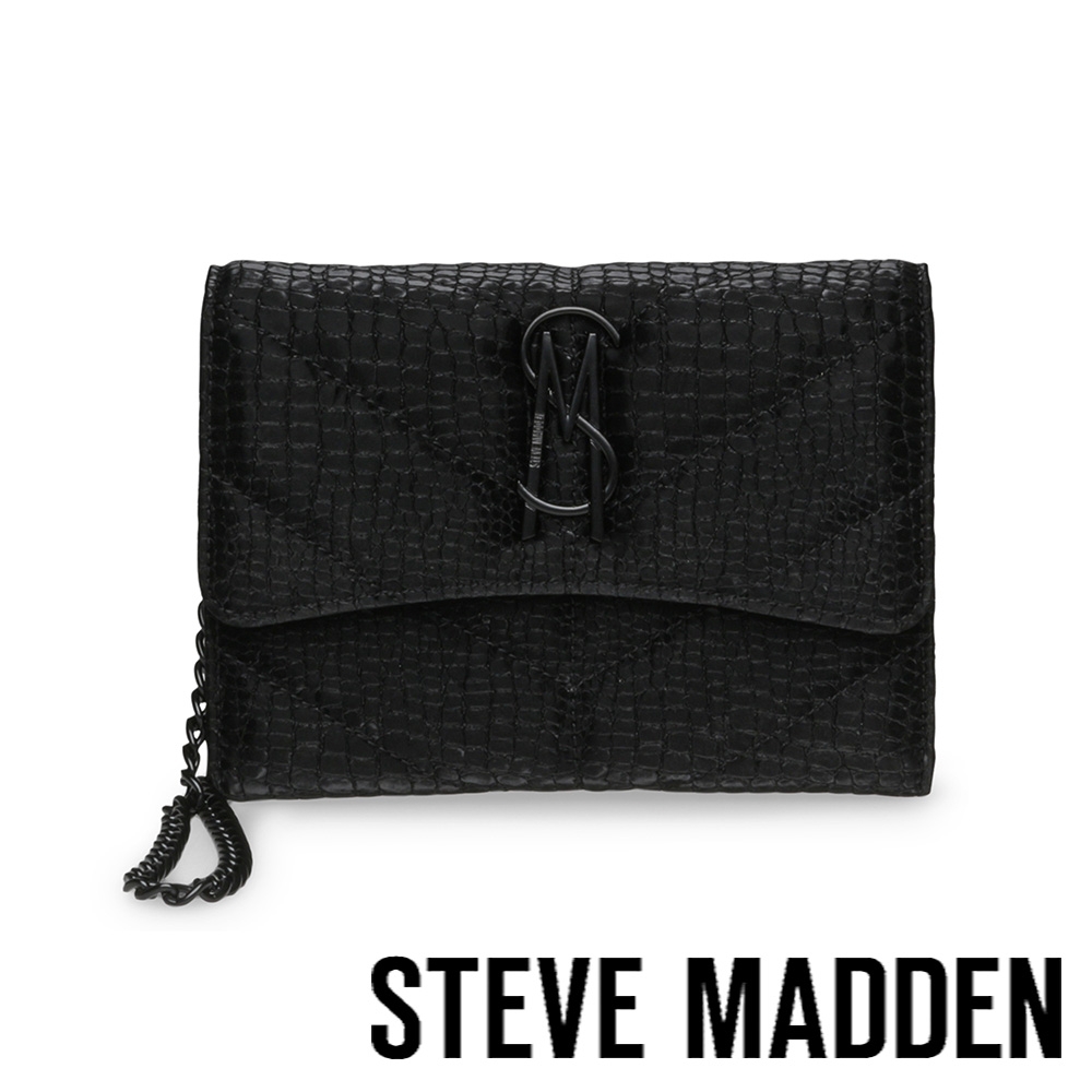 STEVE MADDEN-BASHA-C 斜紋皮夾式信封包-黑色