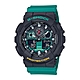 CASIO卡西歐 G-SHOCK 復古潮流 懷舊風格 綠色錄音帶 雙顯系列 GA-100MT-1A3_51.2mm product thumbnail 1