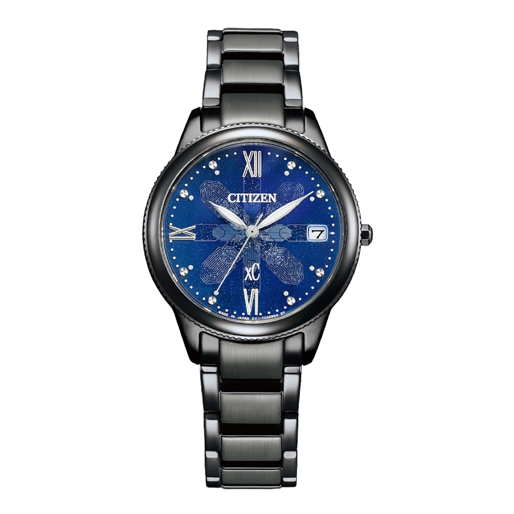 CITIZEN xC 光動能甄心陪伴限定腕錶-黑X藍-EO1235-58L-32mm