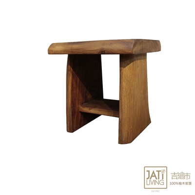 吉迪市柚木家具 原木厚板造型單人椅凳 SN027AA 椅子 矮凳 板凳 木椅 簡約