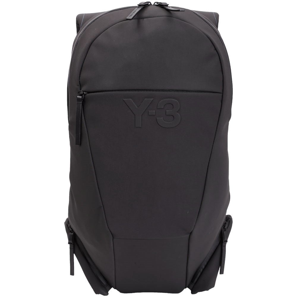 Y-3 VEST 浮刻LOGO多功能尼龍後背包(黑色)