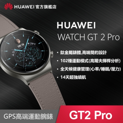 【官旗】華為 HUAWEI WATCH GT2 Pro 智慧手錶-星塵灰