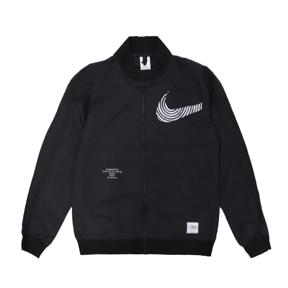 Nike 外套 NSW Woven Jacket 男款 棉質 塗鴉 運動休閒 雙拉鍊 黑 白 DM7900-010