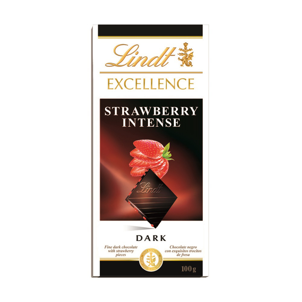 Lindt 瑞士蓮 極醇系列草莓夾餡口味黑巧克力(100g)