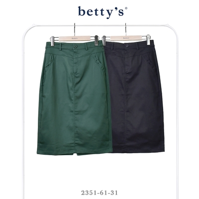 betty’s貝蒂思 腰鬆緊後開衩蝴蝶結口袋A字七分裙(共二色)