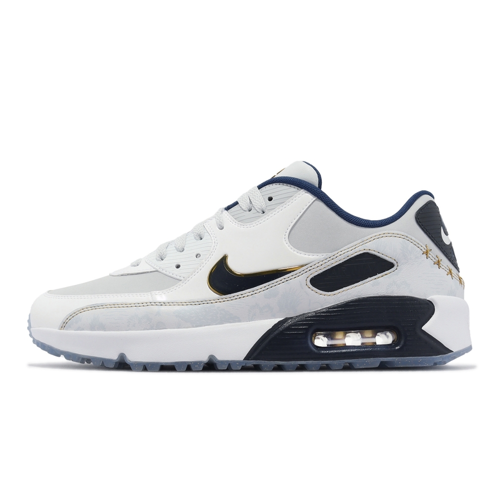 Nike 高爾夫球鞋Air Max 90 Golf NRG 男鞋灰藍金冠軍氣墊高球FB5055