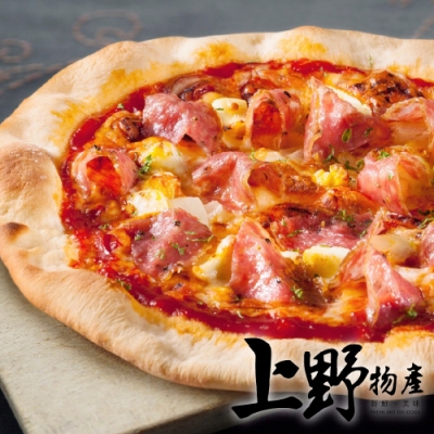 上野物產-8吋薩克森香腸切達起司披薩 x6片(255g土10%/片)