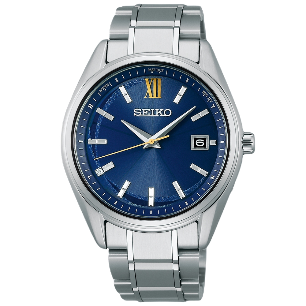 SEIKO 精工 SPIRIT 永恆之藍 限量 太陽能鈦金屬電波手錶-男錶(SBTM345J)39.5MM