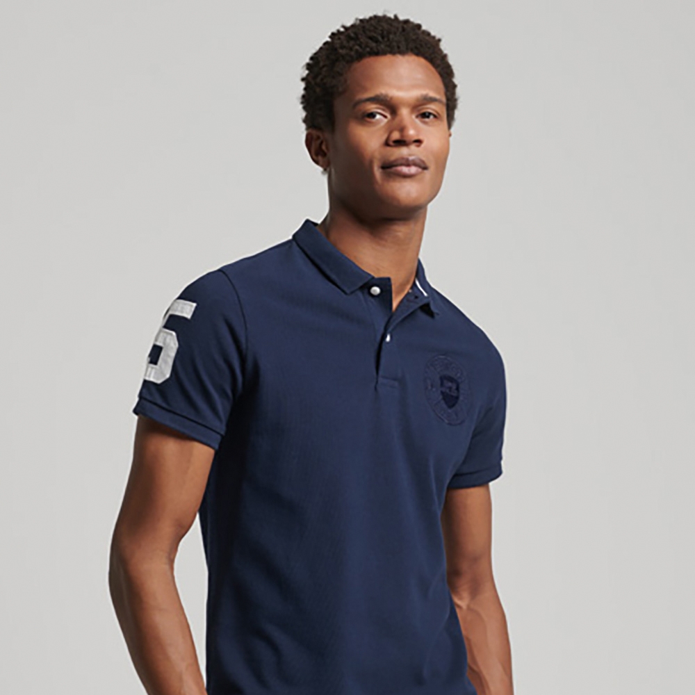 SUPERDRY 男裝 短袖 POLO衫 VTG SUPERSTATE POLO 海軍藍