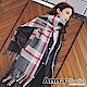 AnnaSofia 知性氣質格紋 厚織仿羊絨大披肩圍巾(深灰紅線系) product thumbnail 1