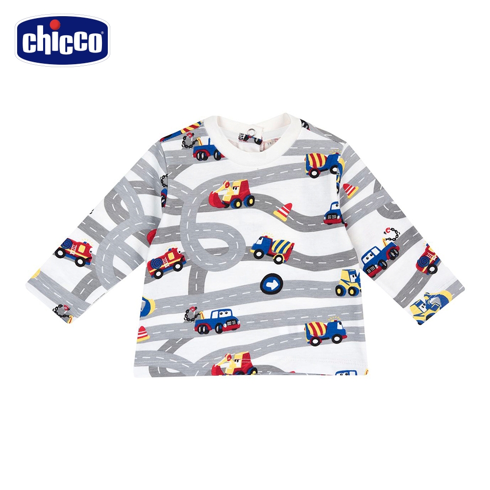 chicco-To Be BB-道路汽車滿版印花長袖上衣