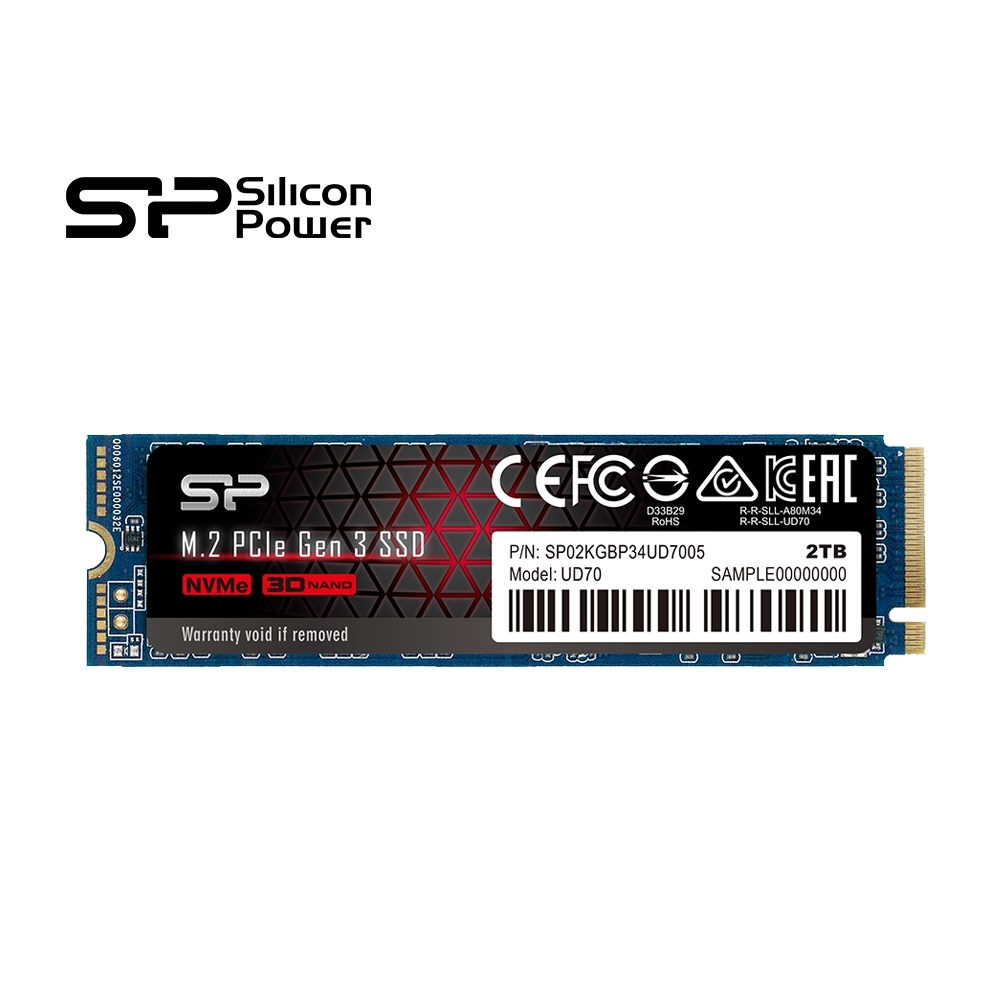 SP廣穎 UD70 M.2 2280 NVMe PCIe Gen 3x4 QLC 2TB SSD 固態硬碟