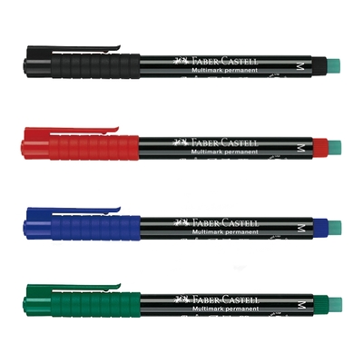 【Faber-Castell】輝柏 全能油性萬用筆 M 黑/藍/紅/綠色10支入/ 盒 152599/152551/152521/152563