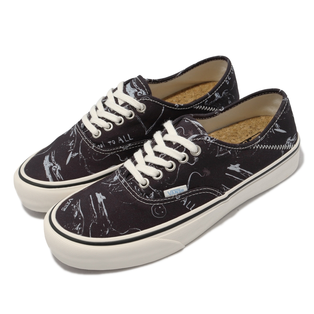 Vans 休閒鞋 Authentic Sf 笑臉塗鴉 男女鞋 帆布 抓地 耐磨 聯名款 情侶鞋 黑 白 VN0A3MU642C