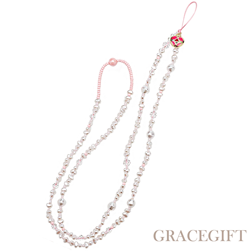 【Grace Gift】美少女戰士Crystal變身器串飾背帶 白X粉