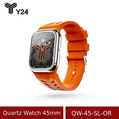 【Y24】Quartz Watch 45mm 石英錶芯手錶 QW-45-SL-OR 橘/銀 (不含錶殼)