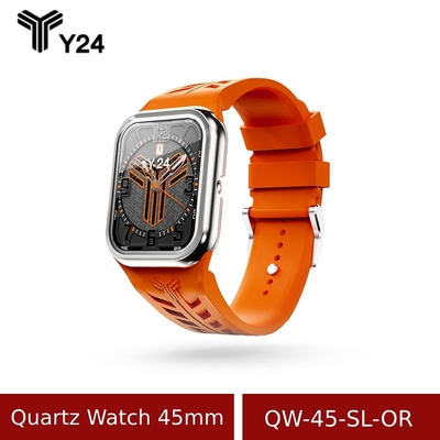 【y24】quartz watch 45mm 石英錶芯手錶 qw-45-sl-or 橘/銀 (不含錶殼)