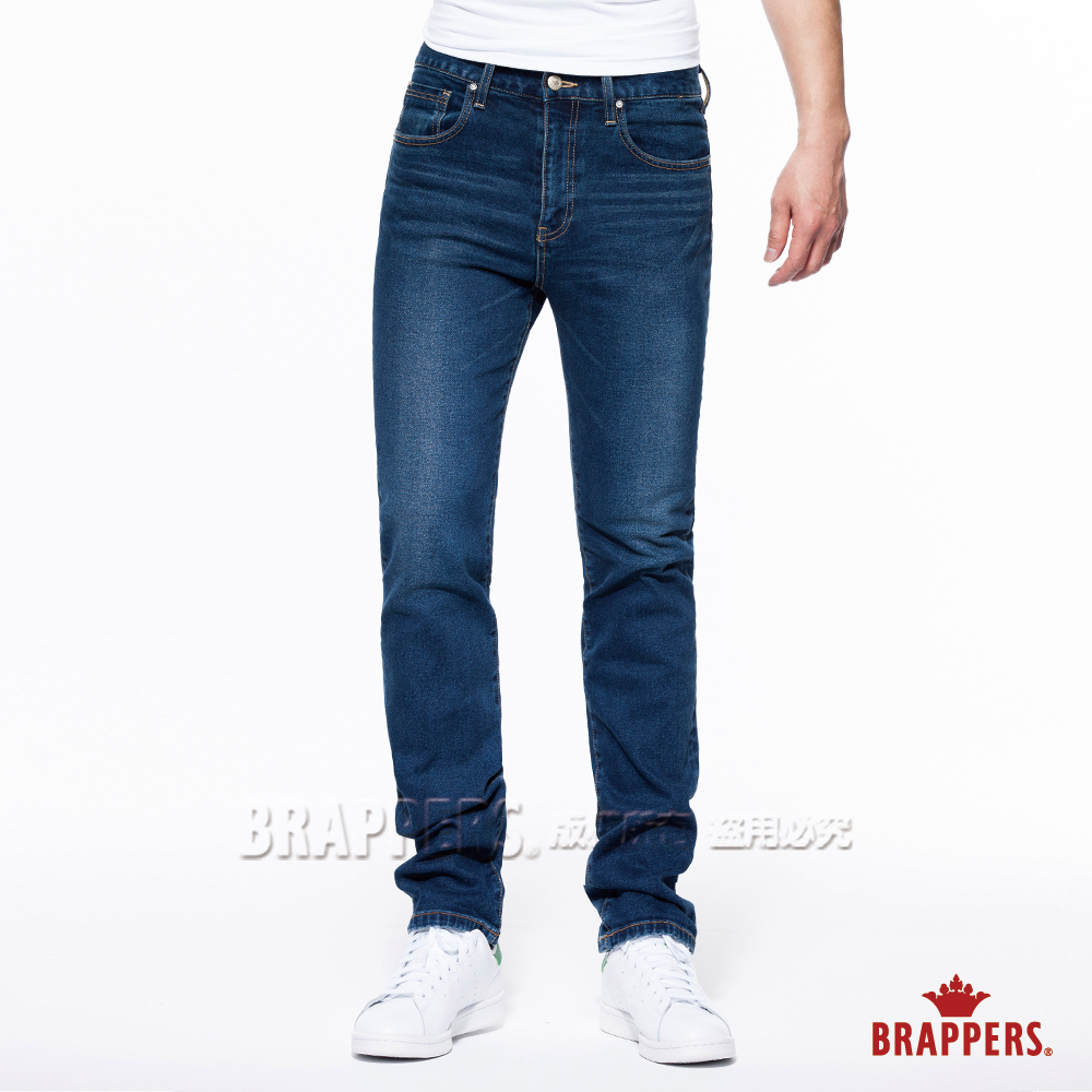 BRAPPERS 男款 HG高腰系列-高腰彈性直筒褲-藍