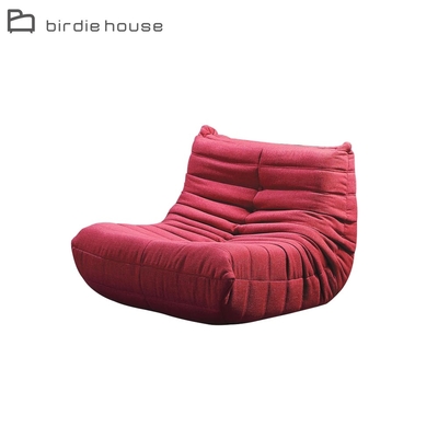 柏蒂家居-朵拉爾毛毛蟲布沙發/懶人沙發/單人沙發/休閒造型椅-紅色