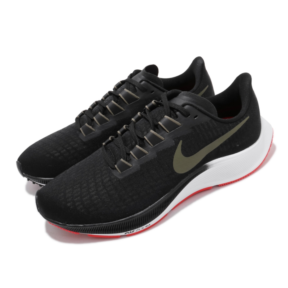 Nike 慢跑鞋 Zoom Pegasus 37 運動 男鞋 氣墊 避震 舒適 路跑 健身 小飛馬 黑 白 BQ9646004