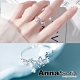 AnnaSofia 花蝶垂滴晶 925純銀開口戒指(銀系) product thumbnail 1