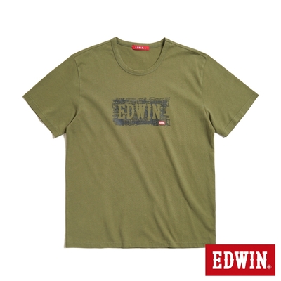 EDWIN 人氣復刻款 EDGE 細碎字LOGO短袖T恤-男-綠色