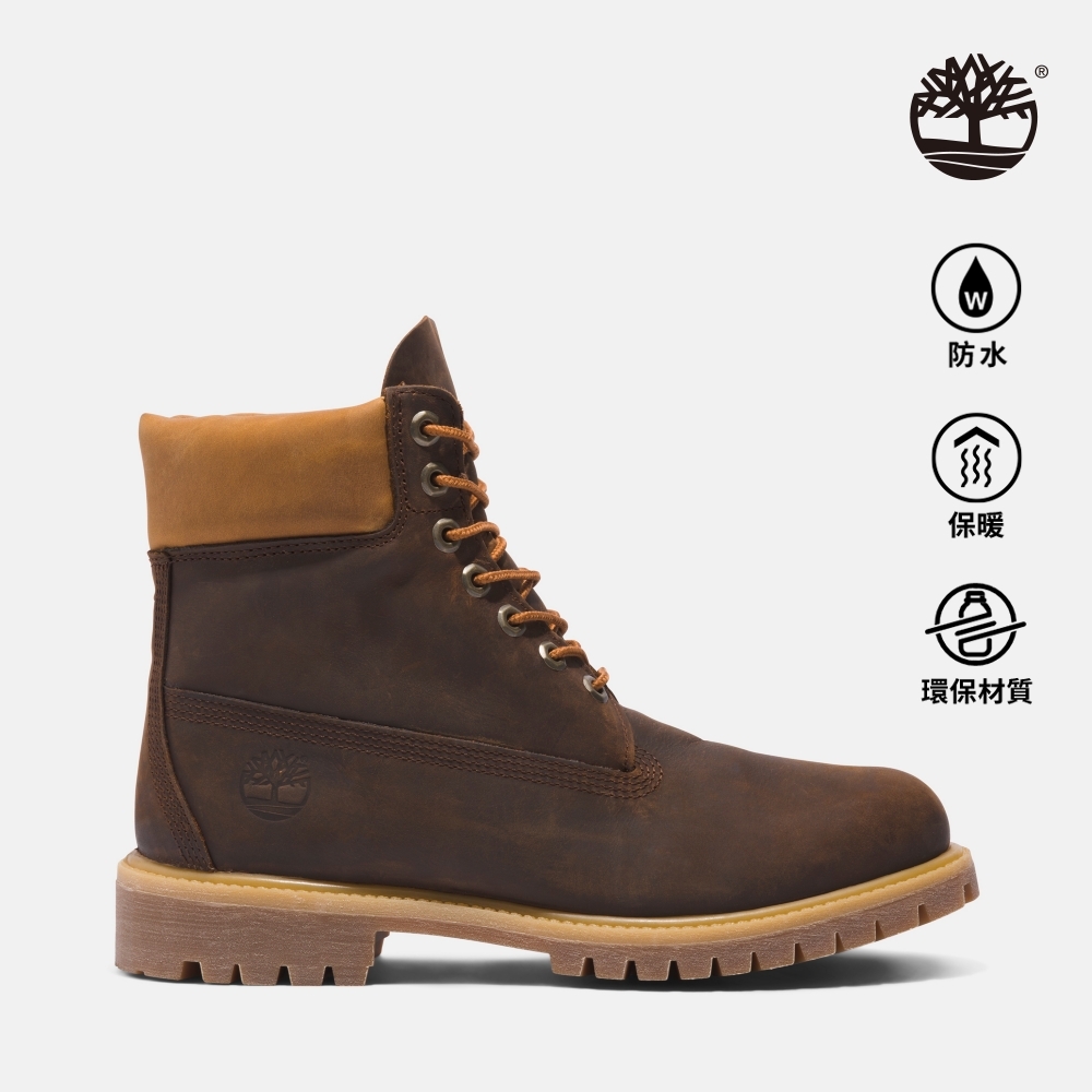 Timberland 男款深棕色全粒面皮革6吋防水靴|A628D943 | 靴子| Yahoo