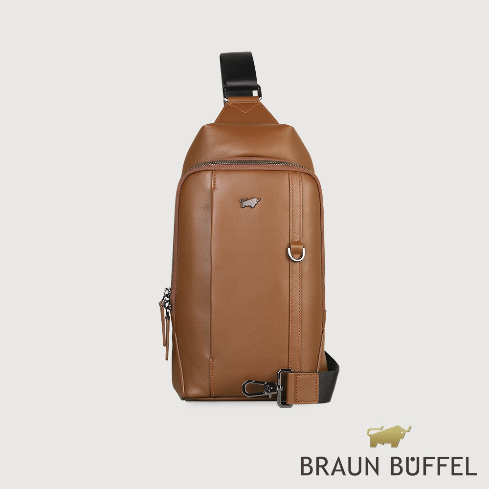 【BRAUN BUFFEL 德國小金牛】台灣總代理 哈潑 胸包-堅果棕/BF517-22-NS