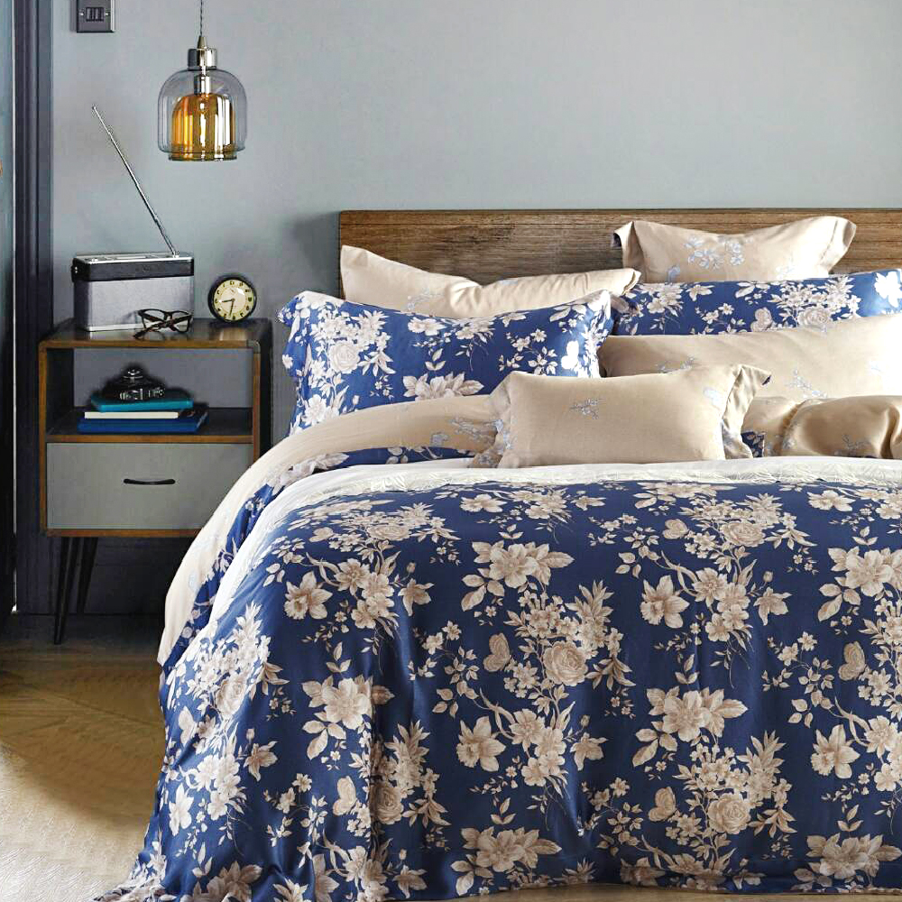 Saint Rose 藍之夢 加大100%純天絲兩用被套床罩八件組