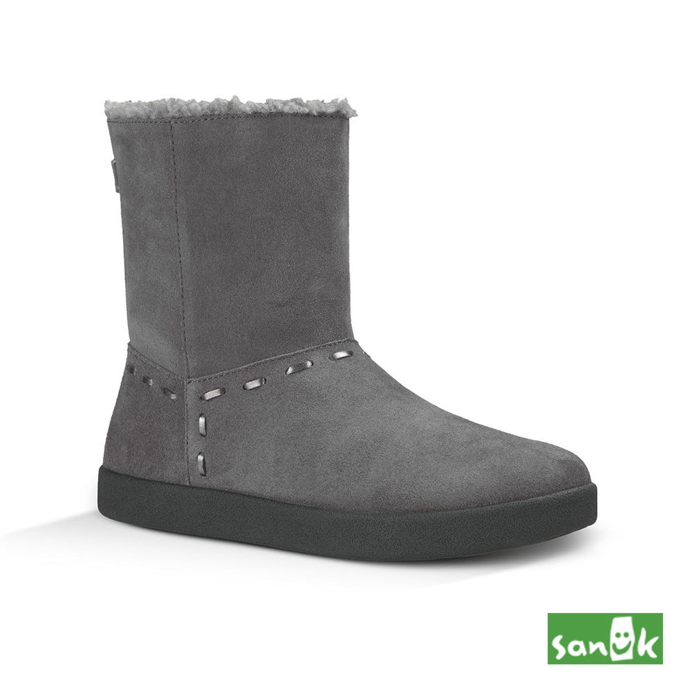 SANUK 麂皮內鋪羊毛中筒靴-女款(鐵灰色)1015711 CHRC