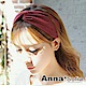 AnnaSofia 麂皮絨交叉結 彈性寬髮帶(酒紅色) product thumbnail 1