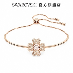 SWAROVSKI 施華洛世奇 Idyllia手鐲 幸運草, 白色, 鍍玫瑰金色