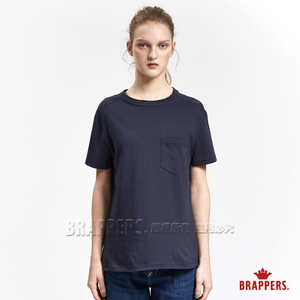 BRAPPERS 女款 口袋繡B基本短袖T恤-丈青