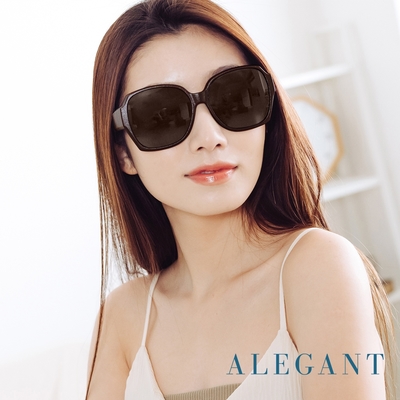 ALEGANT時尚希臘棕方框全罩式寶麗來偏光墨鏡/外掛式UV400太陽眼鏡/包覆套鏡