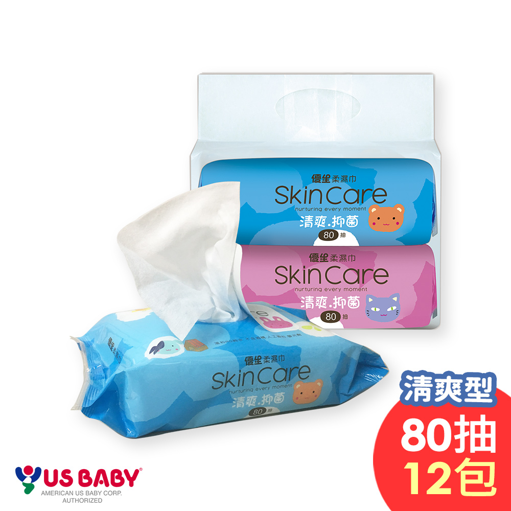 US baby 優生 清爽型柔濕巾80抽(12包)