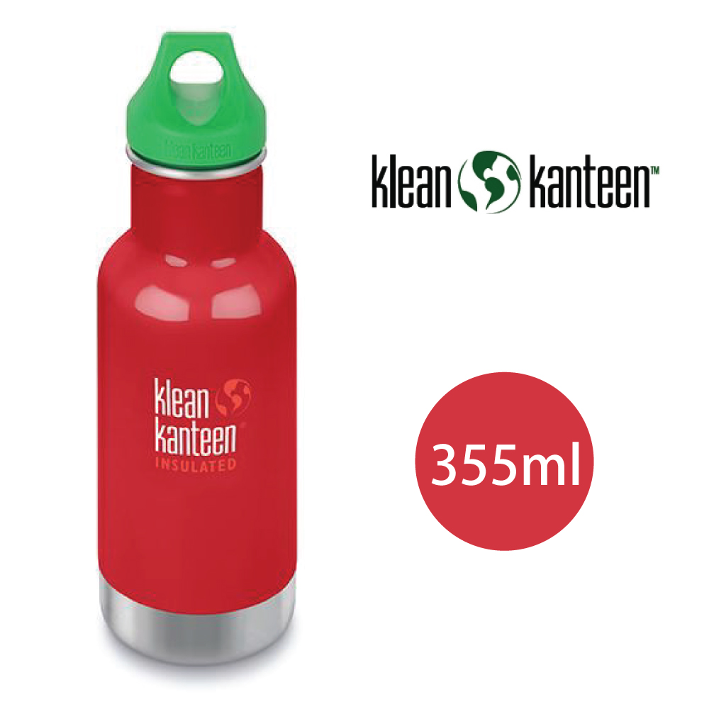 美國Klean Kanteen 幼童窄口不鏽鋼保溫瓶(355ml)(寶石紅)