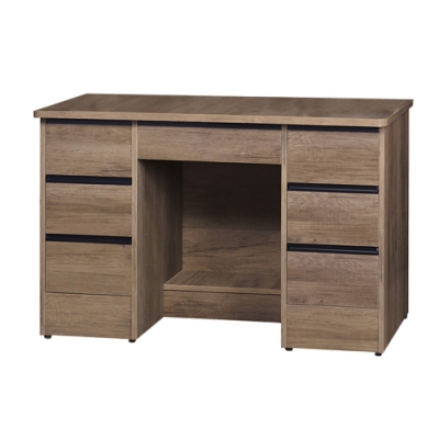 【綠活居】芬蘭  現代4尺七抽書桌/電腦桌-120.3x54.3x76cm免組